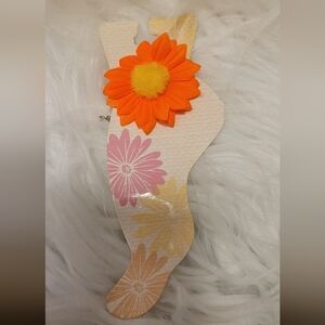 Vibrant Orange Flower Ankle Bracelet